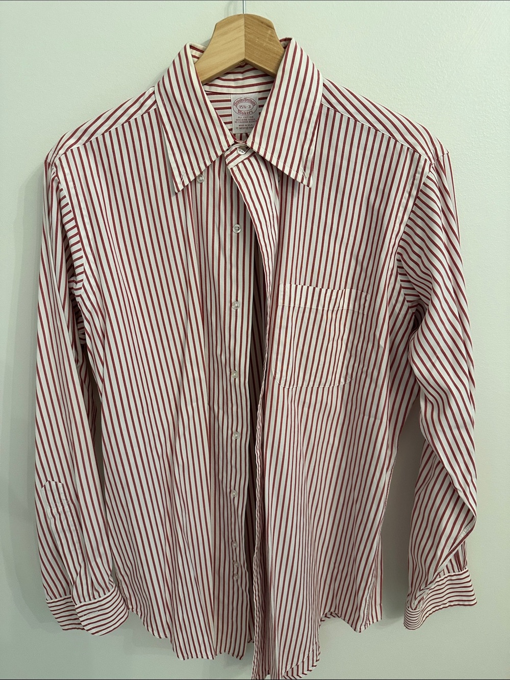 Brooks Brothers Red and White Striped Dress Shirt
